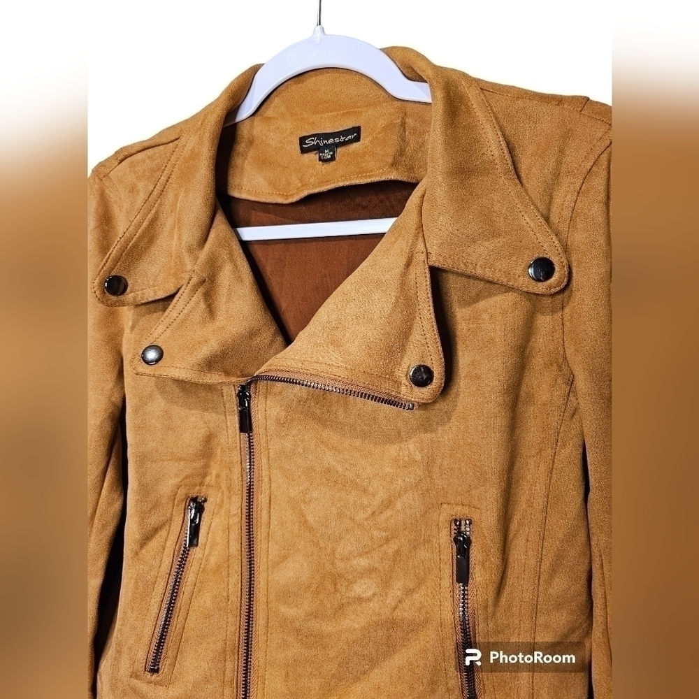 Shinestar tan moto jacket. Medium - Picture 2 of 6